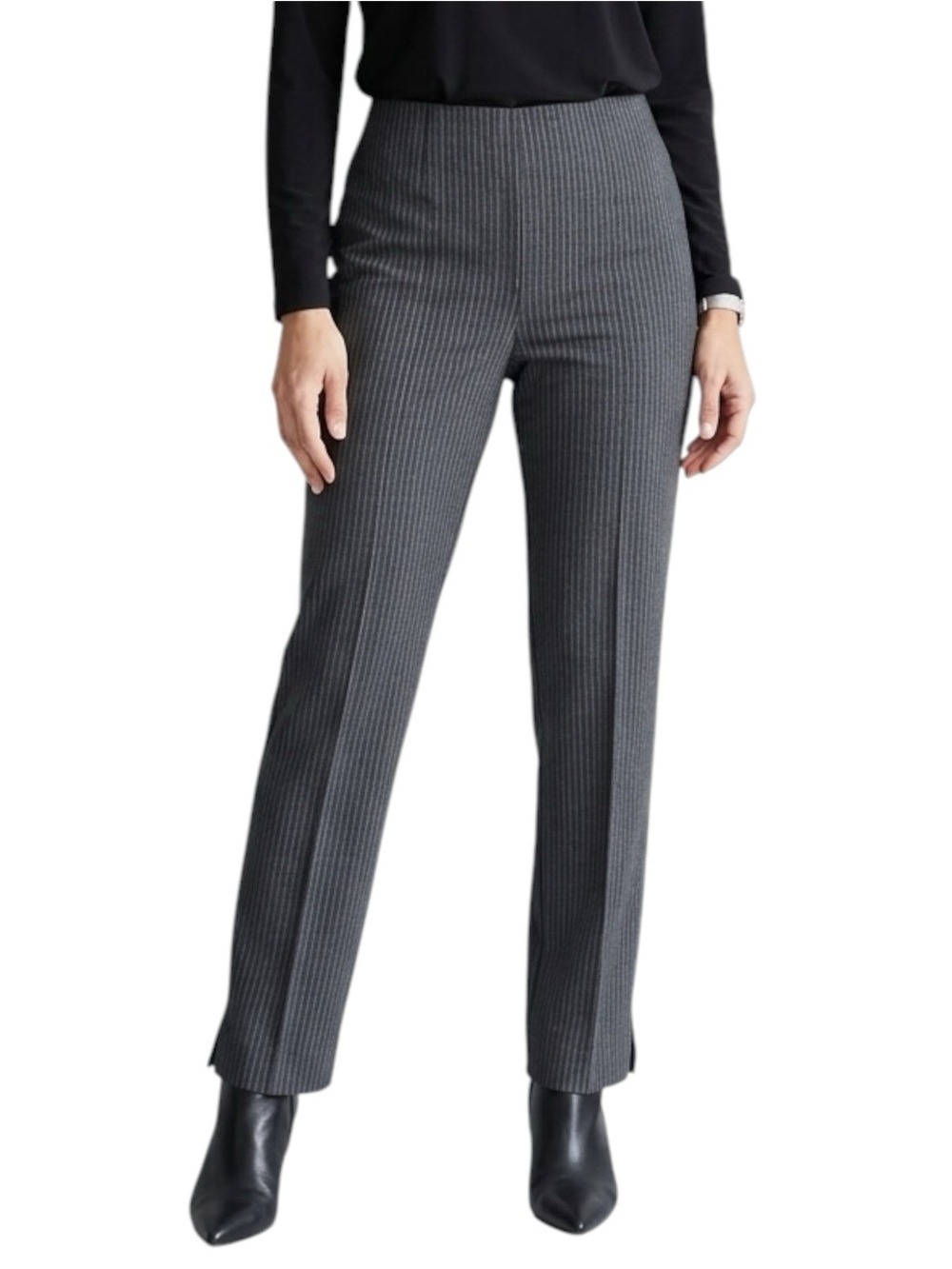 Jodeph Ribkoff Pinstripe Pull On Pants Size 22 Grey